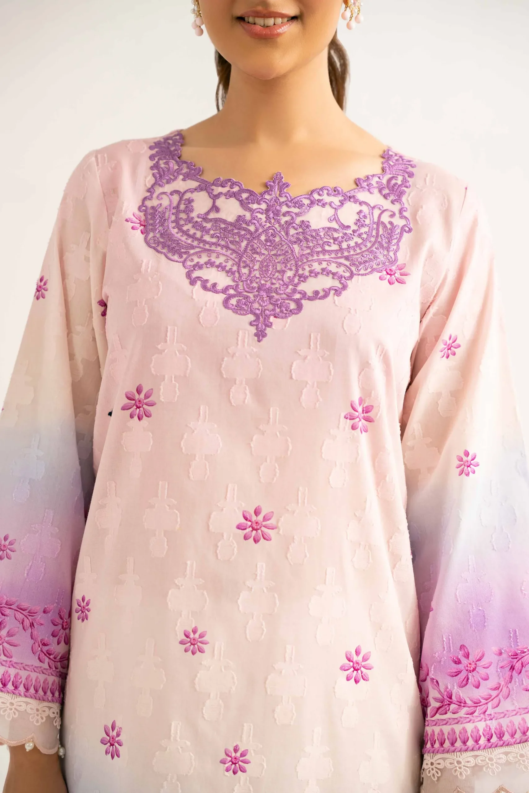 3 Piece - Digital Printed Embroidered Suit - 42502208