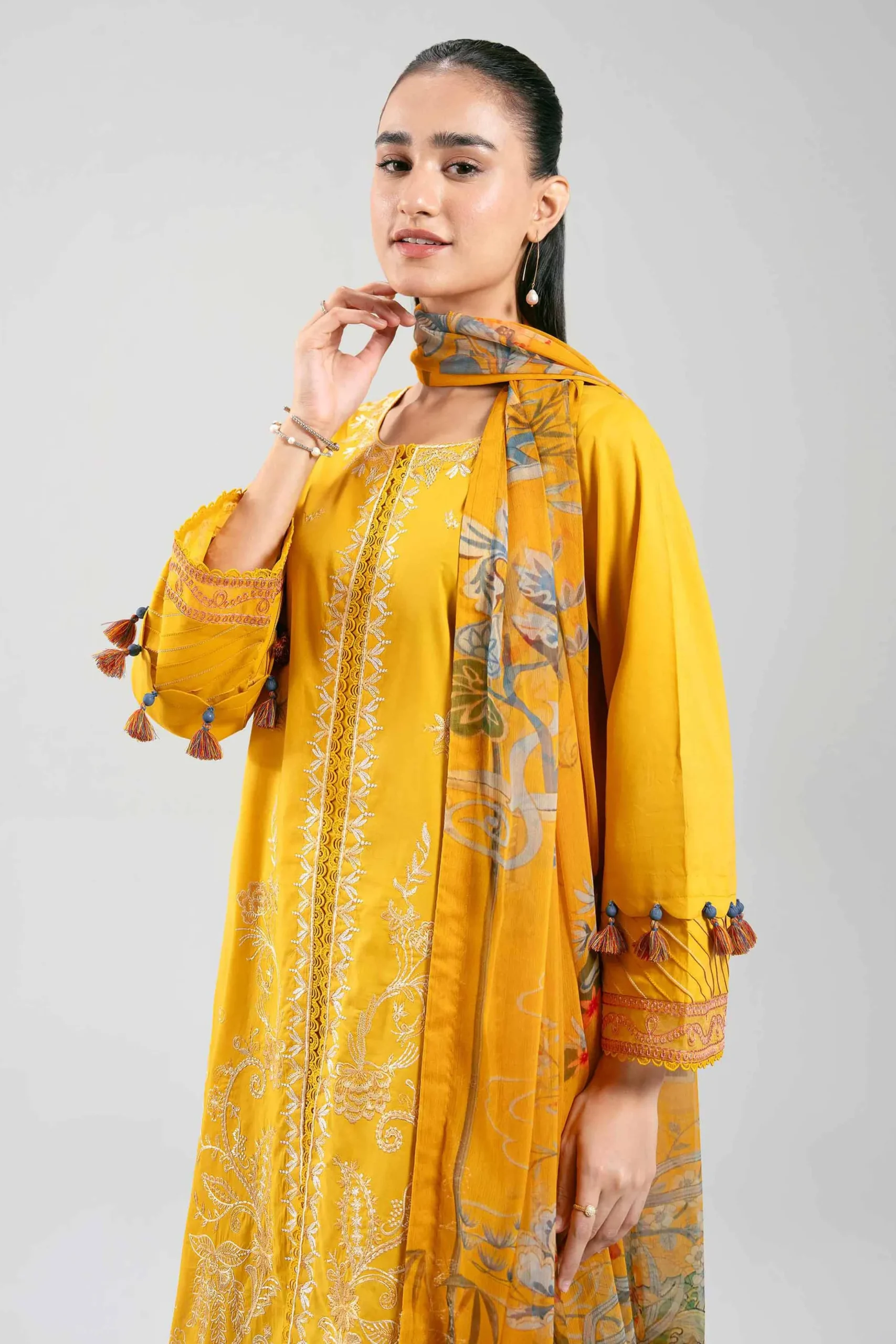 3 Piece - Digital Printed Embroidered Suit - 42601227