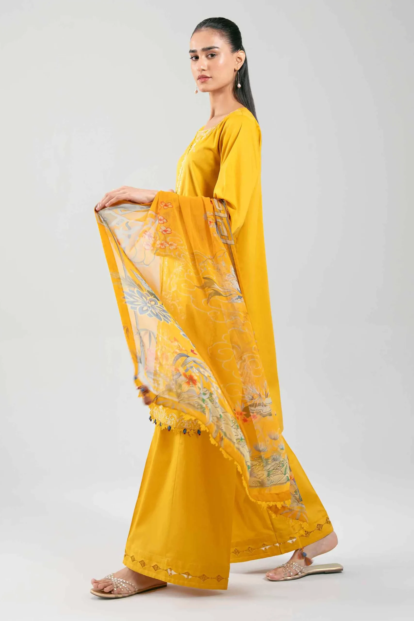 3 Piece - Digital Printed Embroidered Suit - 42601227