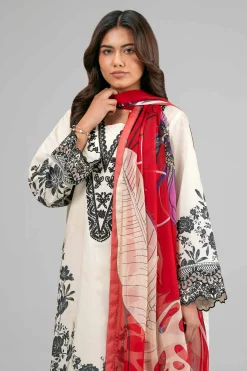 3 Piece - Digital Printed Embroidered Suit - 42601557