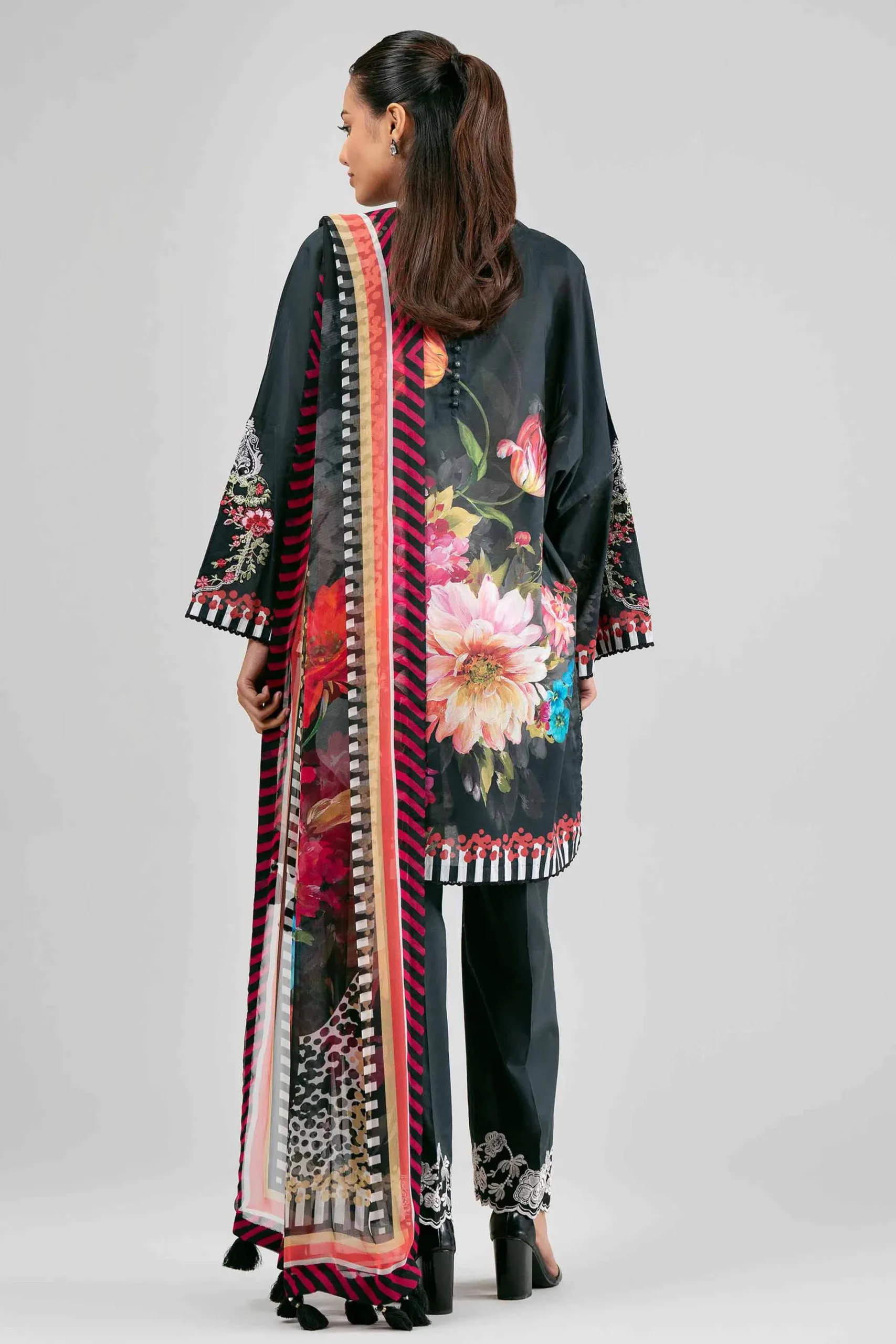3 Piece - Digital Printed Embroidered Suit - 42601555