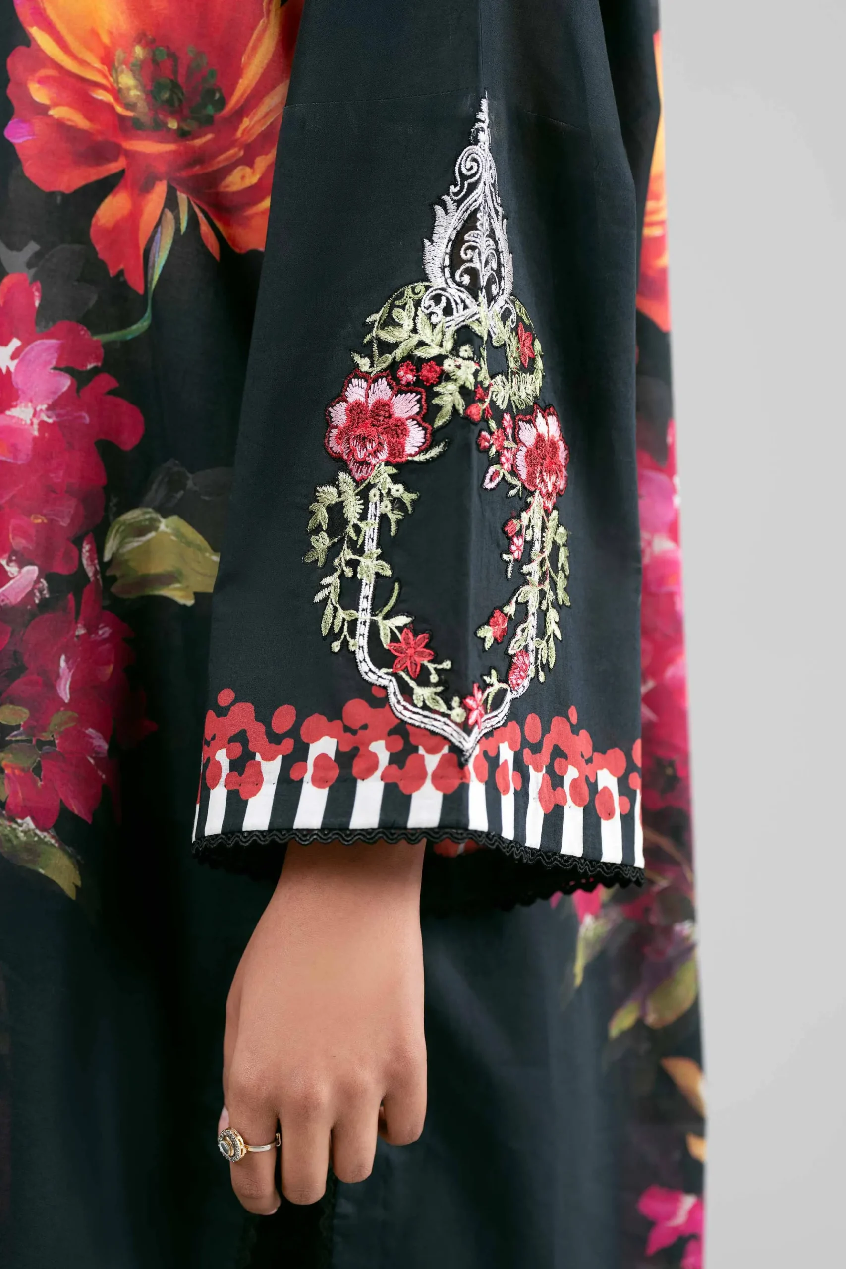 3 Piece - Digital Printed Embroidered Suit - 42601555