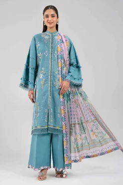 3 Piece - Digital Printed Embroidered Suit - 42601343