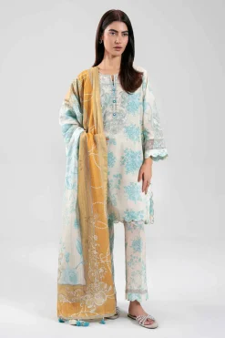 3 Piece - Digital Printed Embroidered Suit - 42601206
