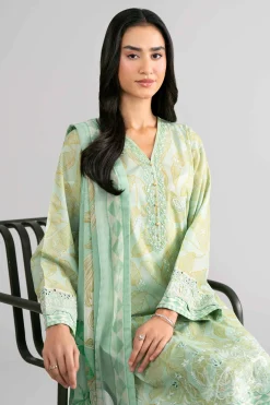 3 Piece - Digital Printed Embroidered Suit - 42601742