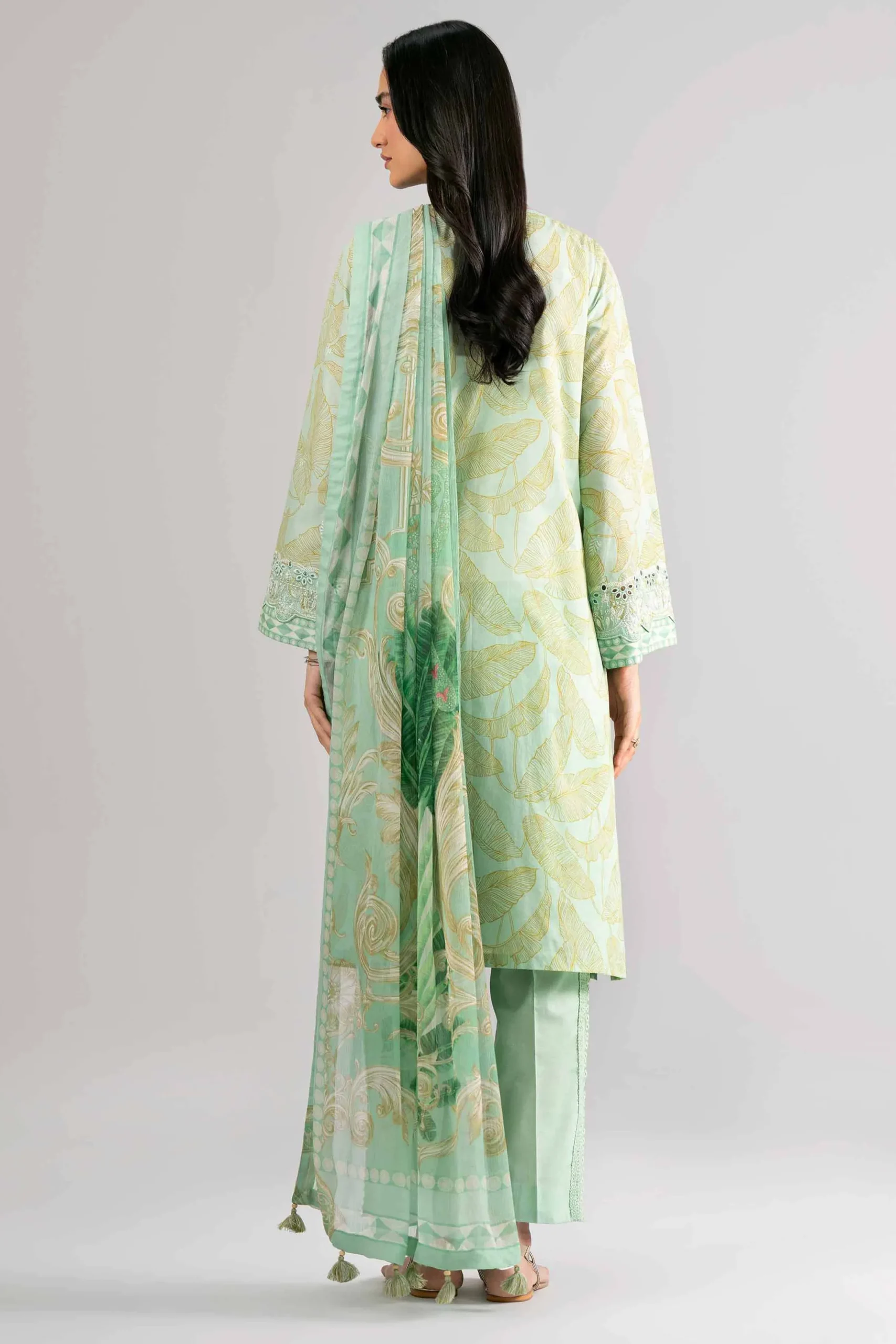3 Piece - Digital Printed Embroidered Suit - 42601742