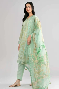 3 Piece - Digital Printed Embroidered Suit - 42601742