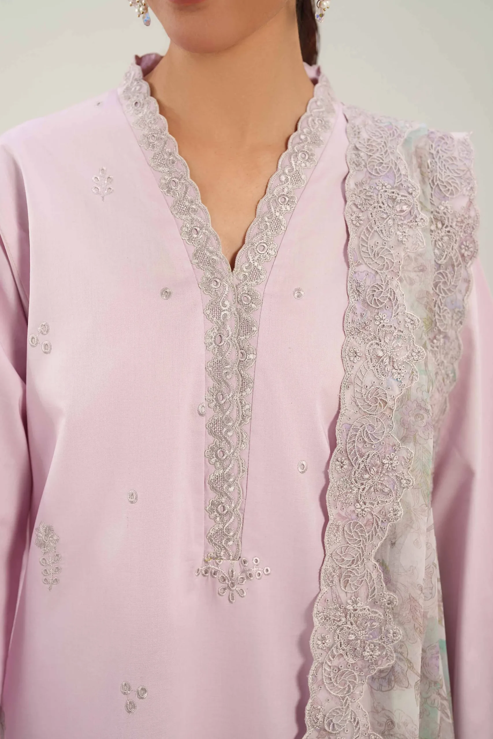 3 Piece - Digital Printed Embroidered Suit - 42601235