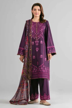 3 Piece - Digital Printed Embroidered Suit - 42601701