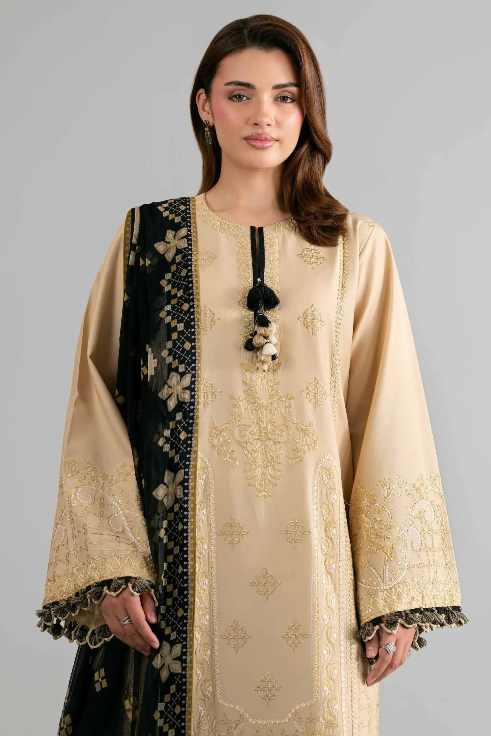 3 Piece - Digital Printed Embroidered Suit - 42601695