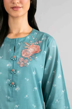3 Piece - Digital Printed Embroidered Suit - 42601748