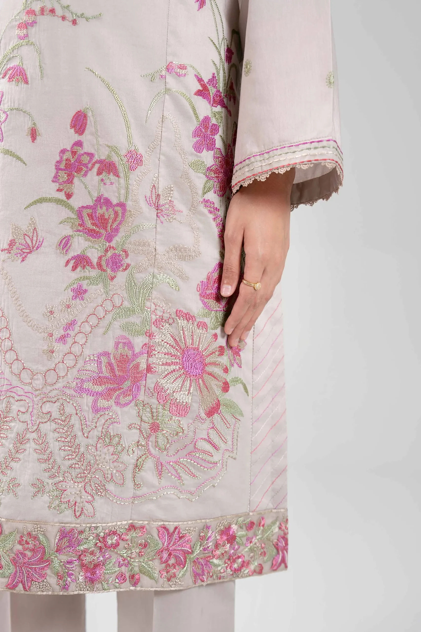 3 Piece - Digital Printed Embroidered Suit - 42601336