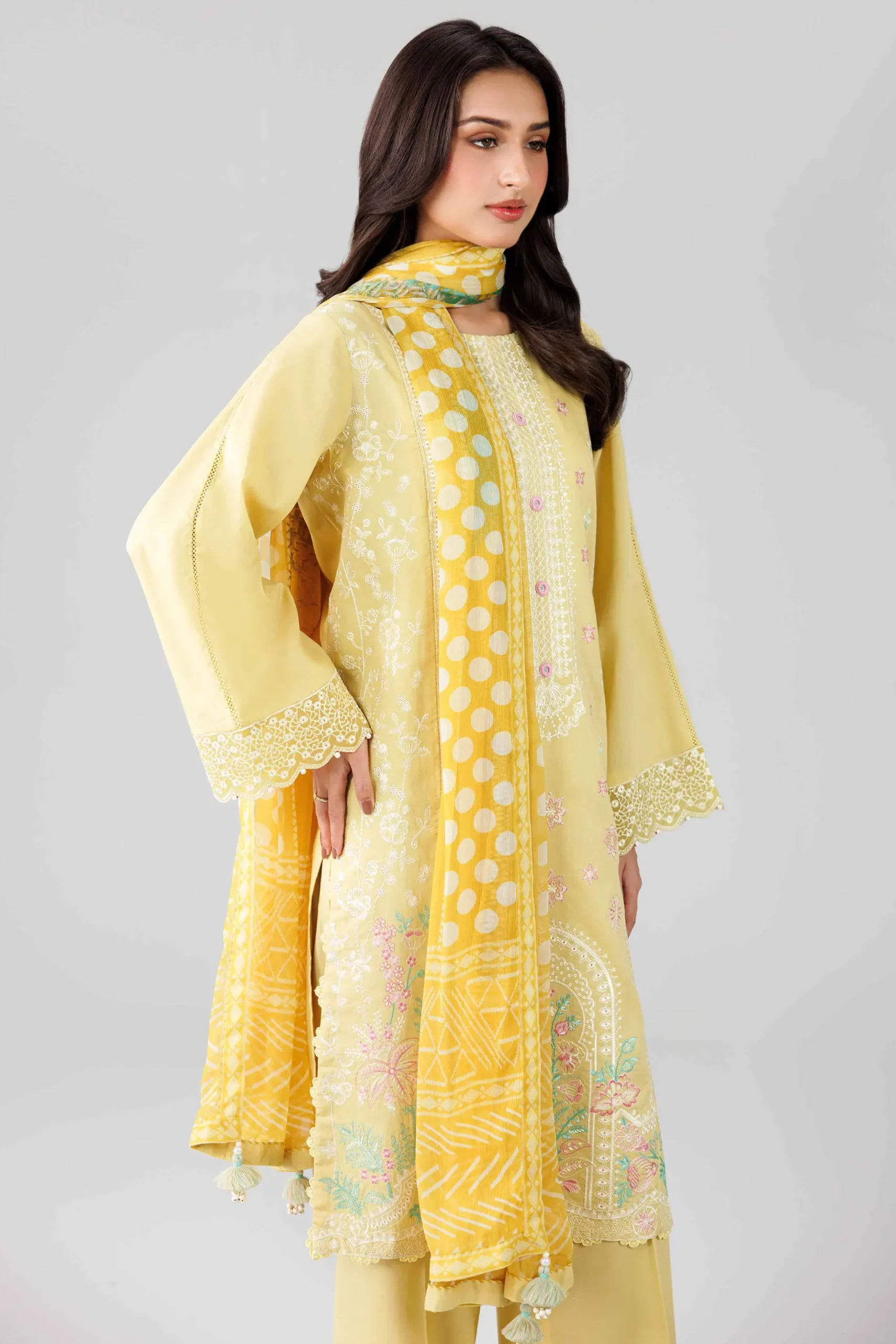 3 Piece - Digital Printed Embroidered Suit - 42601824