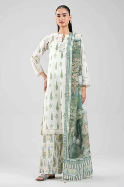 3 Piece - Digital Printed Embroidered Suit - 42601357