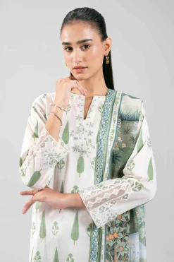 3 Piece - Digital Printed Embroidered Suit - 42601357