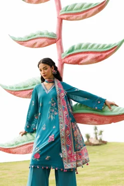 3 Piece - Digital Printed Embroidered Suit - 42601529