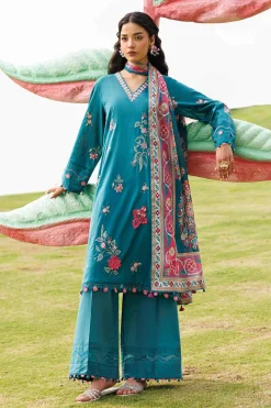 3 Piece - Digital Printed Embroidered Suit - 42601529