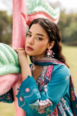 3 Piece - Digital Printed Embroidered Suit - 42601529