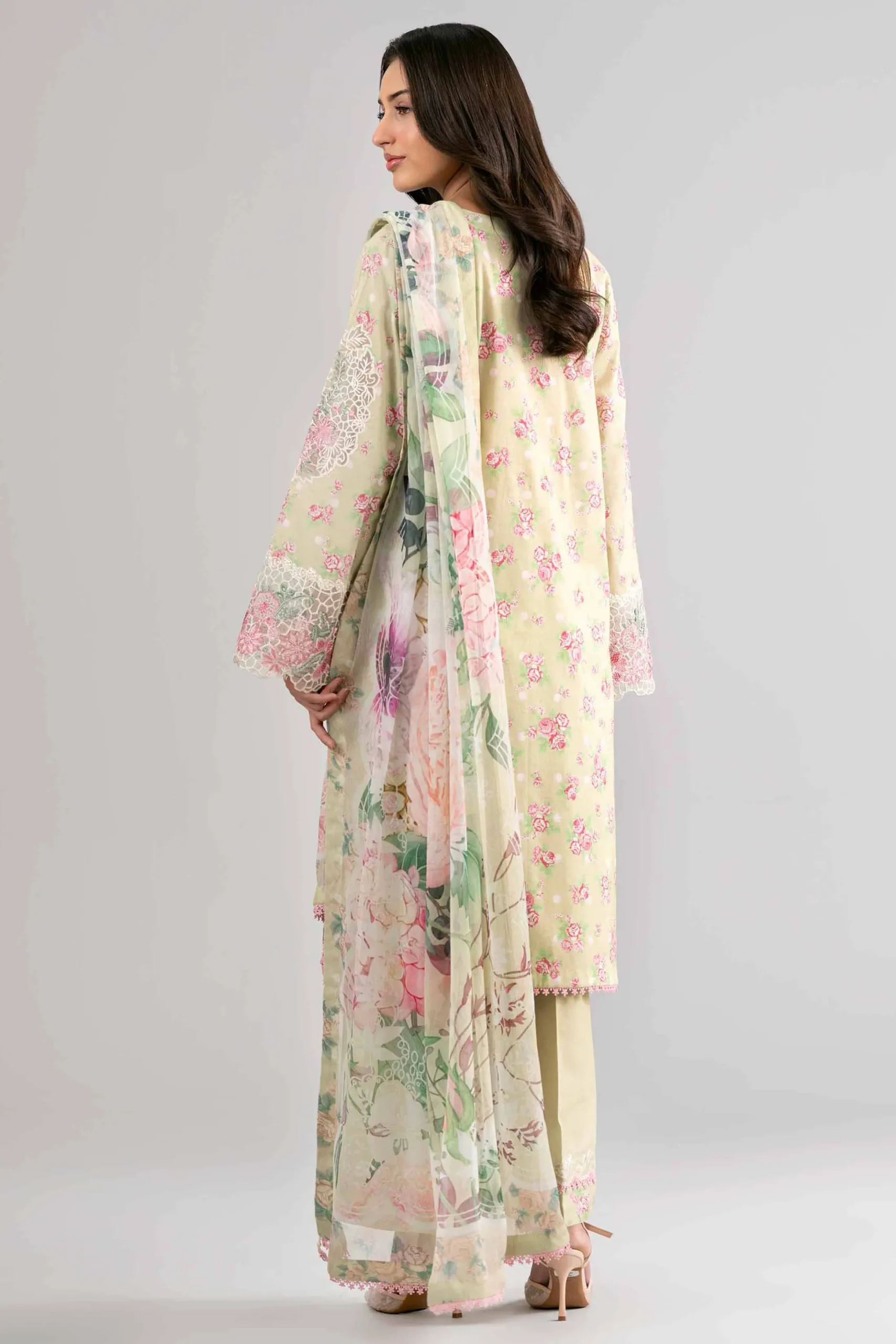 3 Piece - Digital Printed Embroidered Suit - 42601744