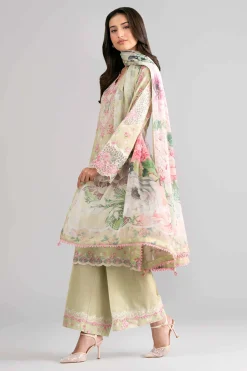 3 Piece - Digital Printed Embroidered Suit - 42601744