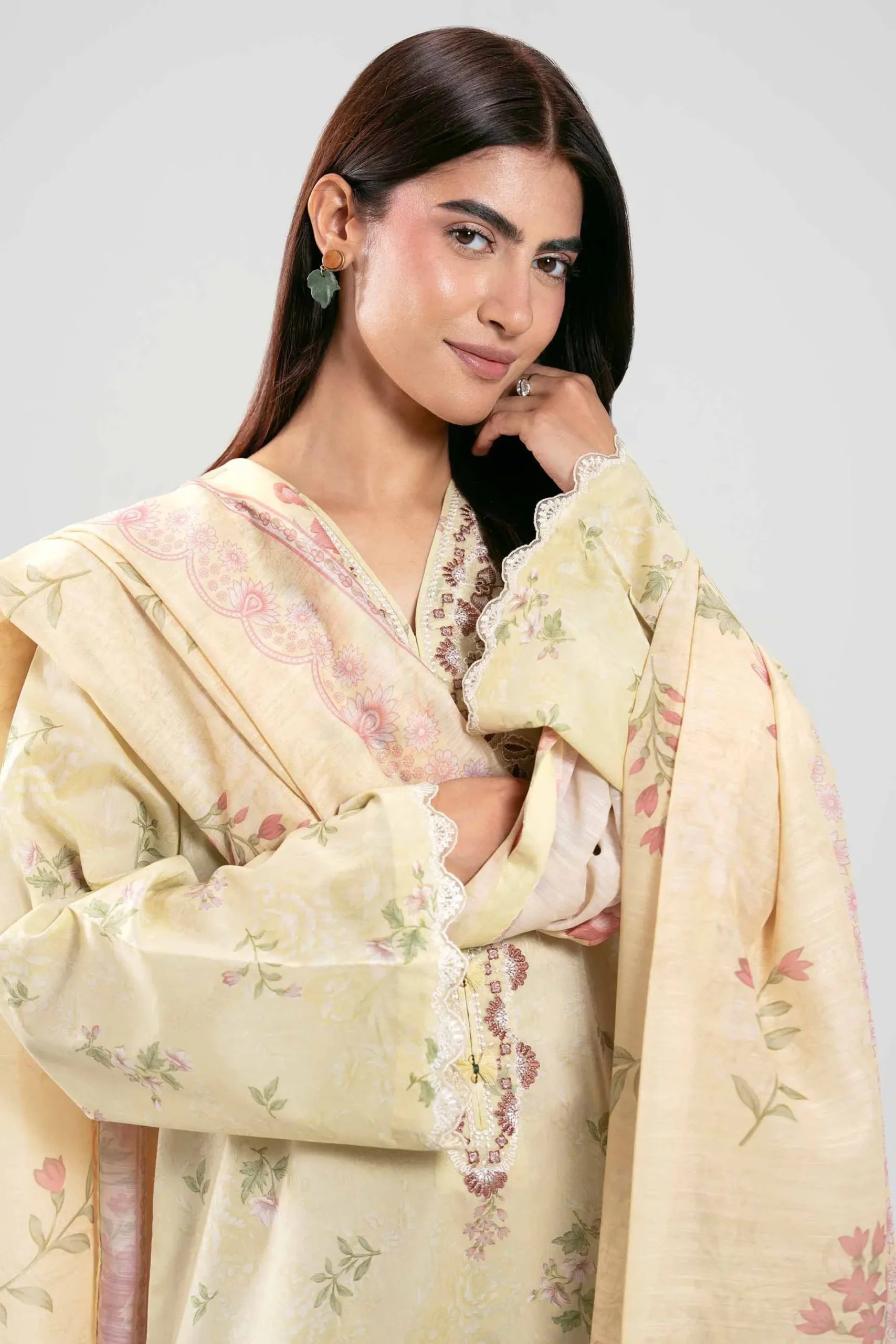 3 Piece - Digital Printed Embroidered Suit - 42601360