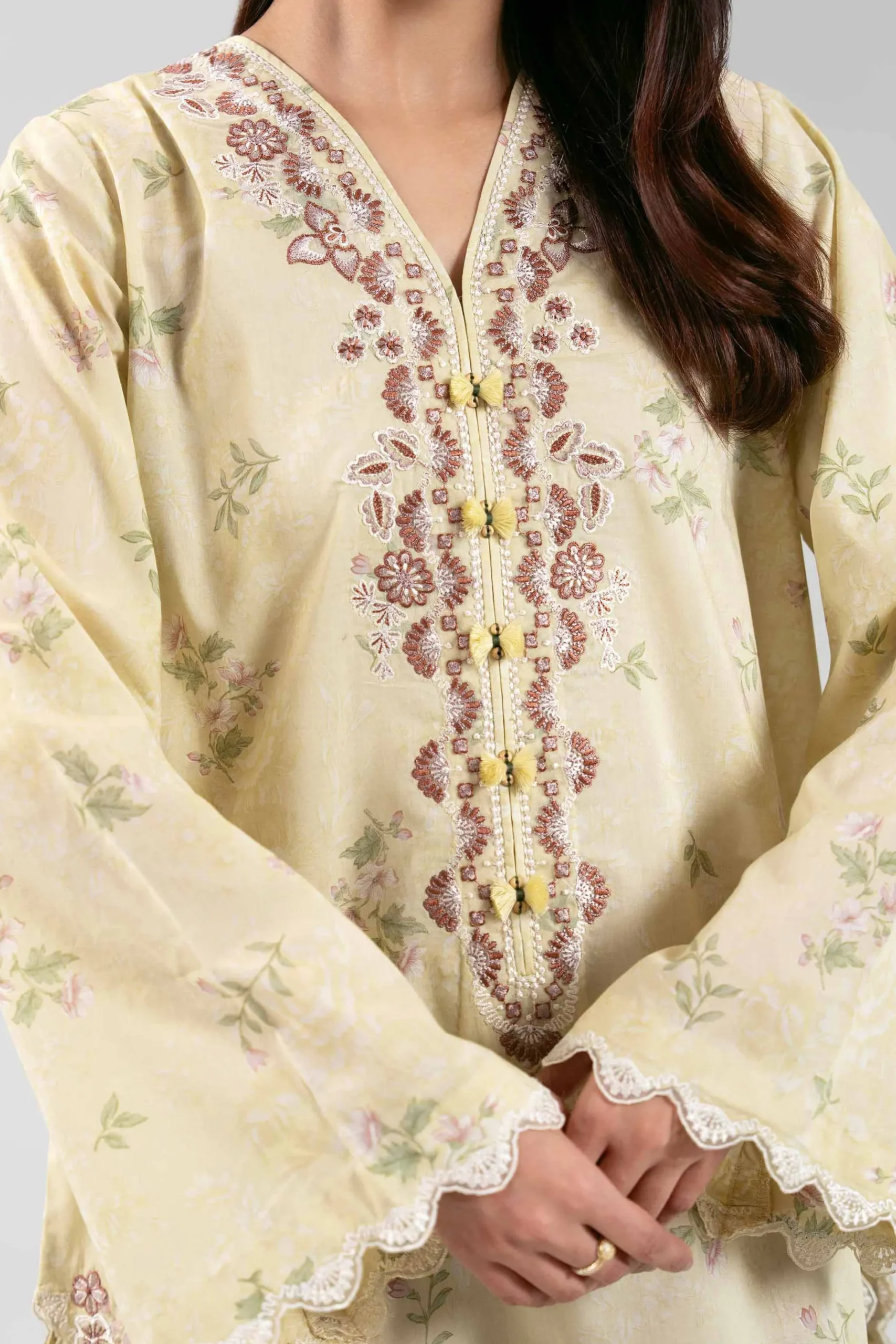 3 Piece - Digital Printed Embroidered Suit - 42601360