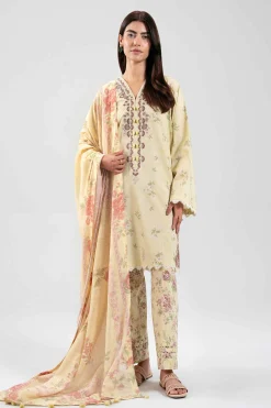 3 Piece - Digital Printed Embroidered Suit - 42601360