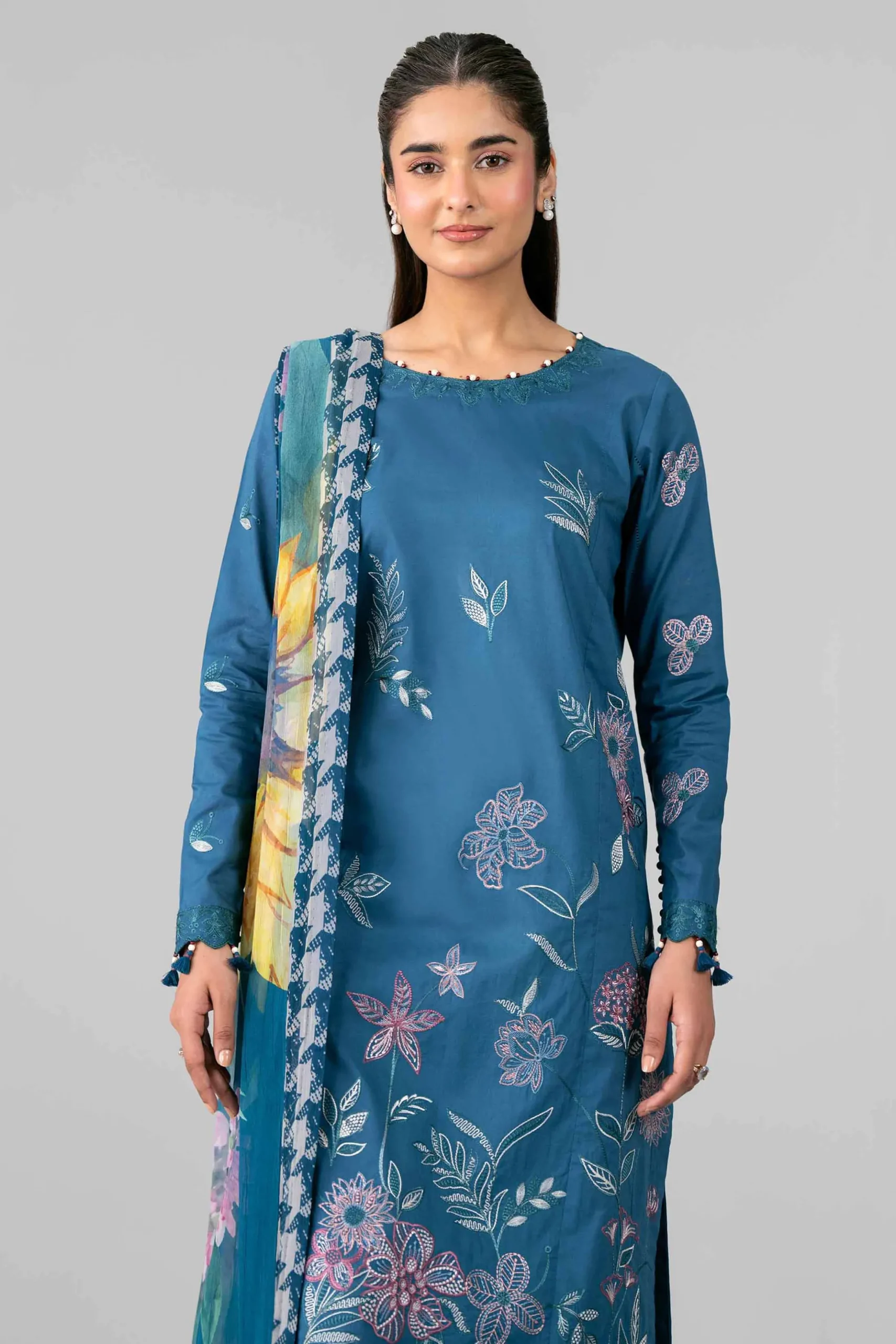 3 Piece - Digital Printed Embroidered Suit - 42601777