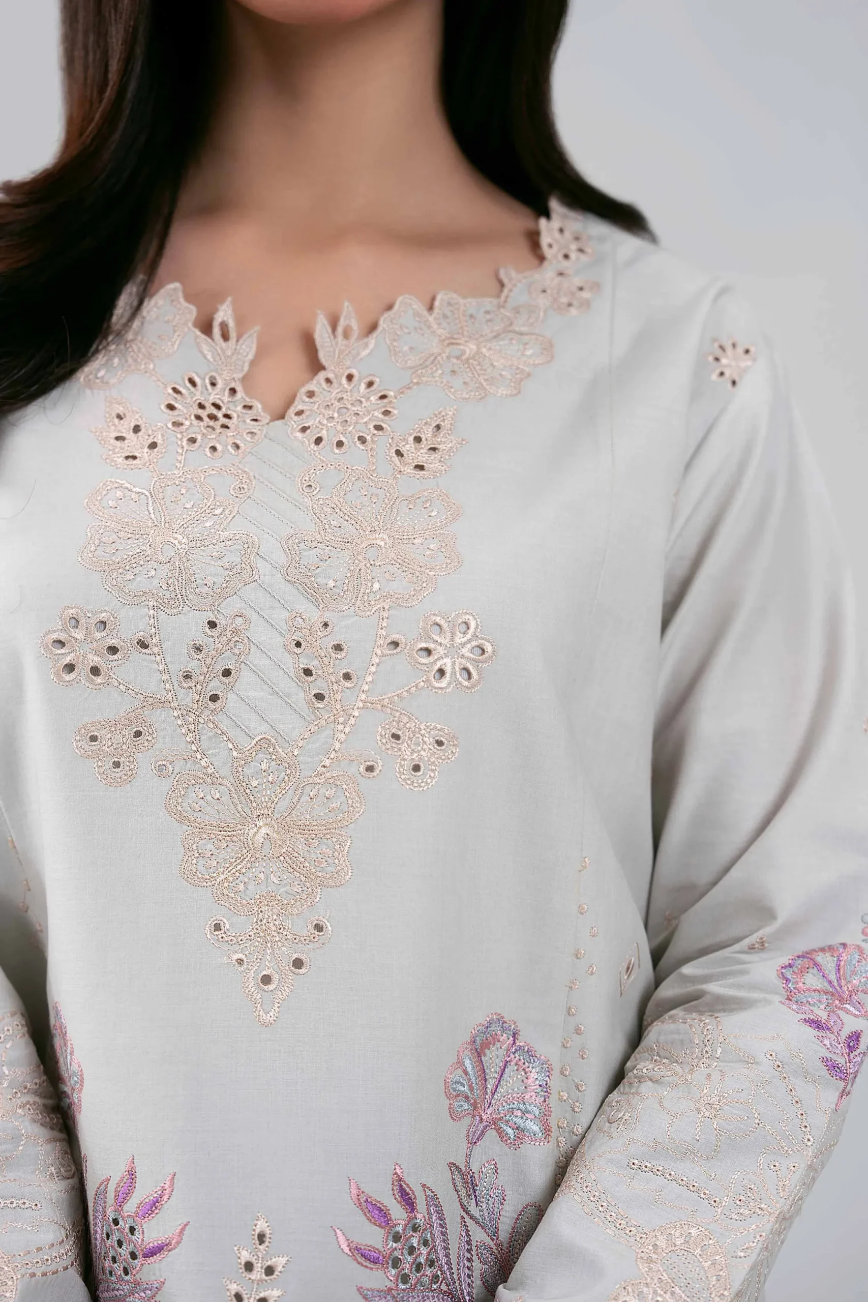 3 Piece - Digital Printed Embroidered Suit - 42601284
