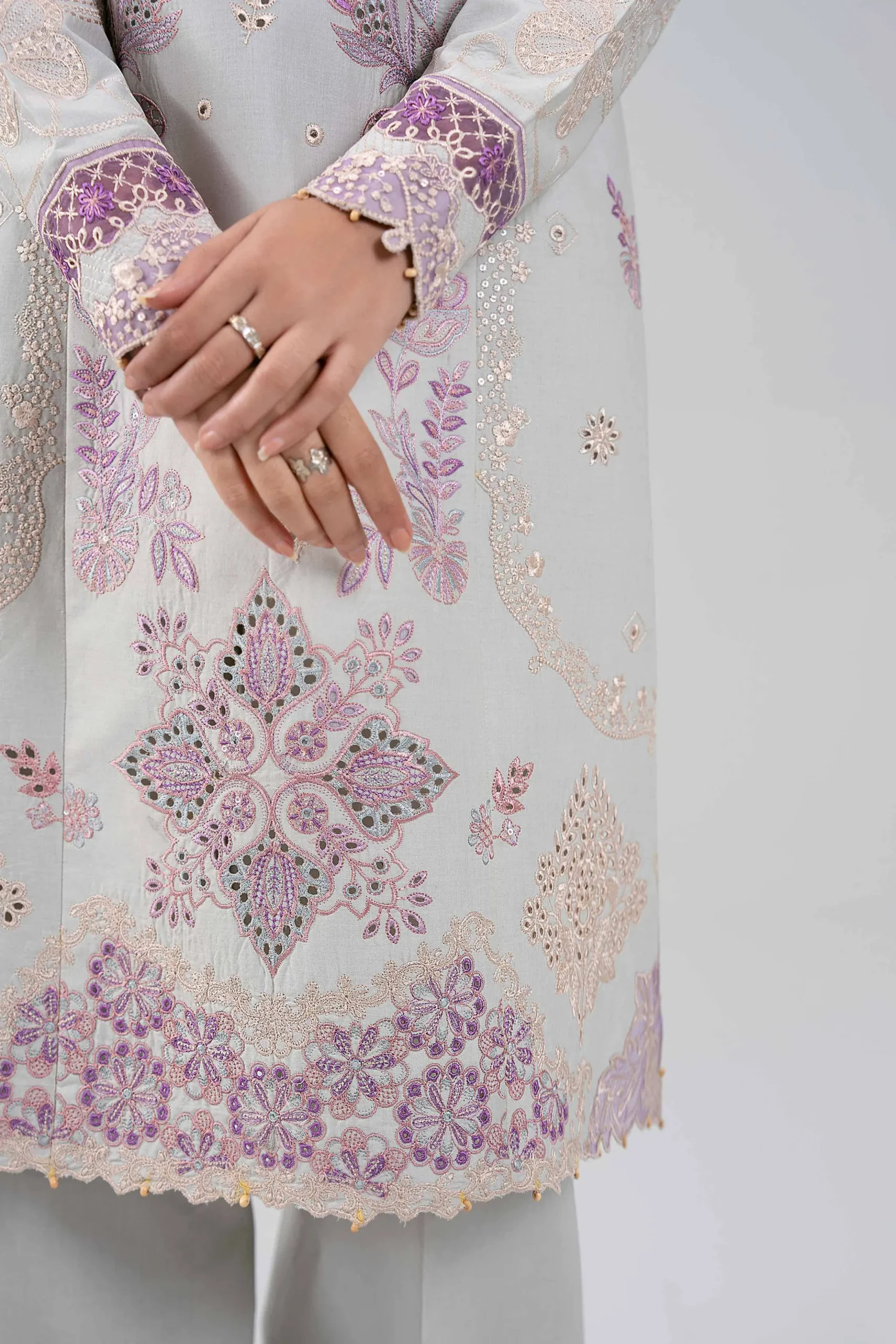 3 Piece - Digital Printed Embroidered Suit - 42601284