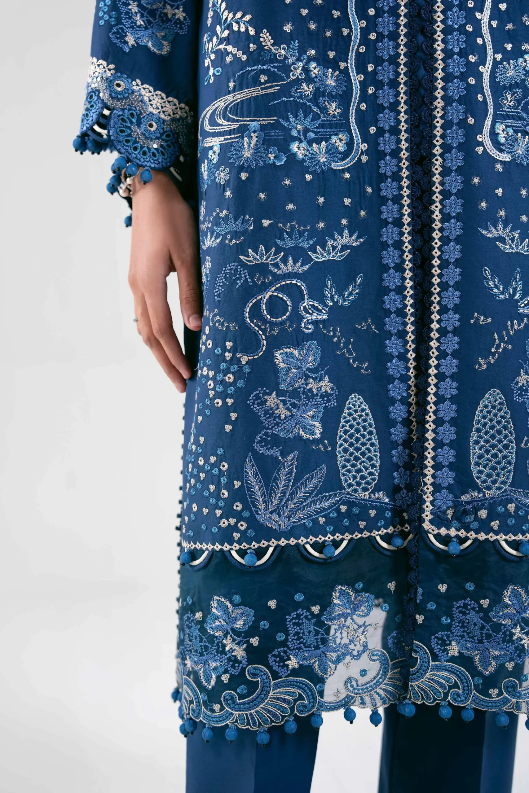 3 Piece - Digital Printed Embroidered Suit - 42601303