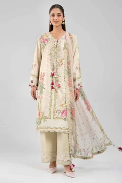3 Piece - Digital Printed Embroidered Suit - 42601328