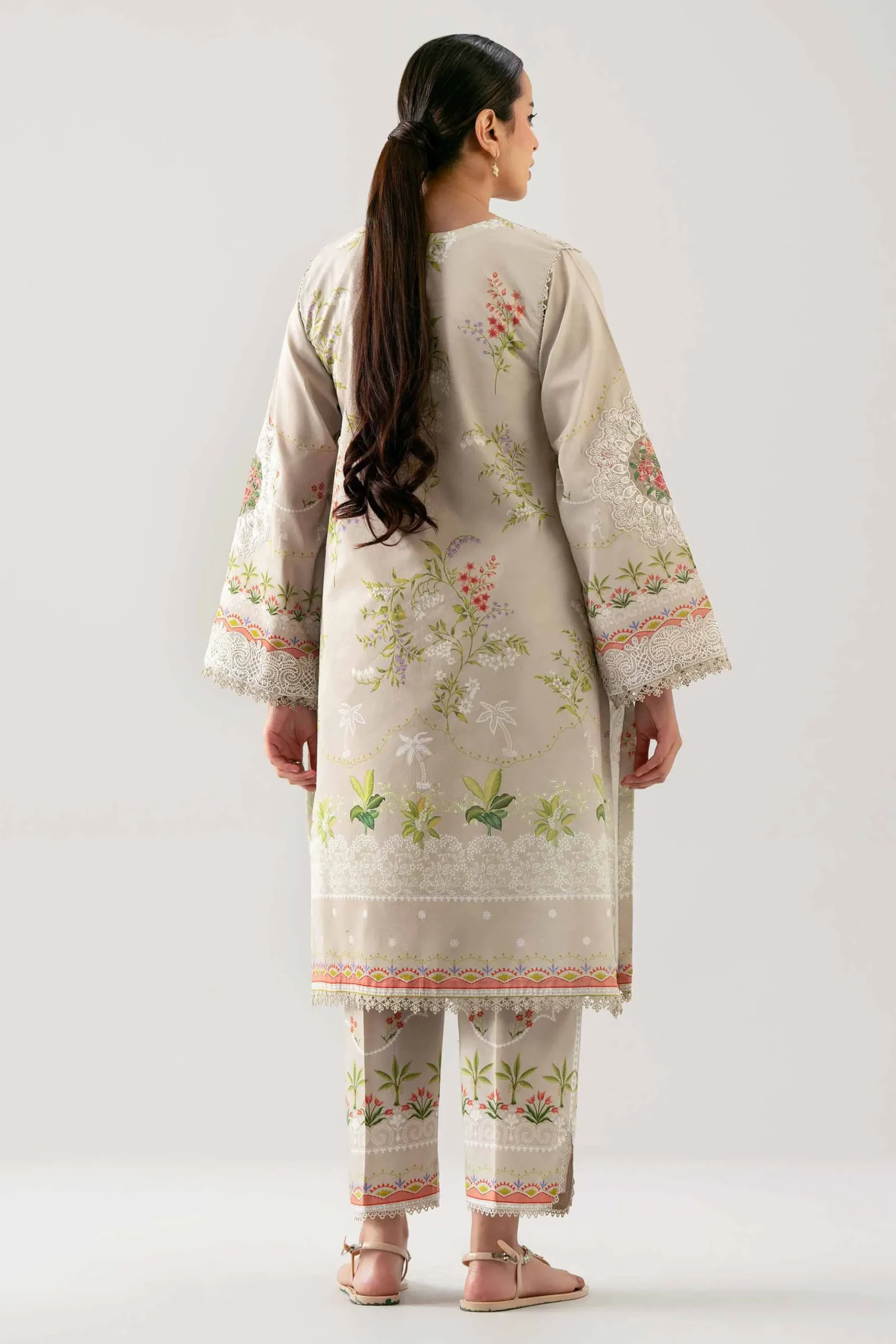 2 Piece - Digital Printed Embroidered Suit - 42601057