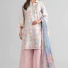 3 Piece - Digital Printed Embroidered Suit - 42601752