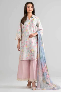 3 Piece - Digital Printed Embroidered Suit - 42601752