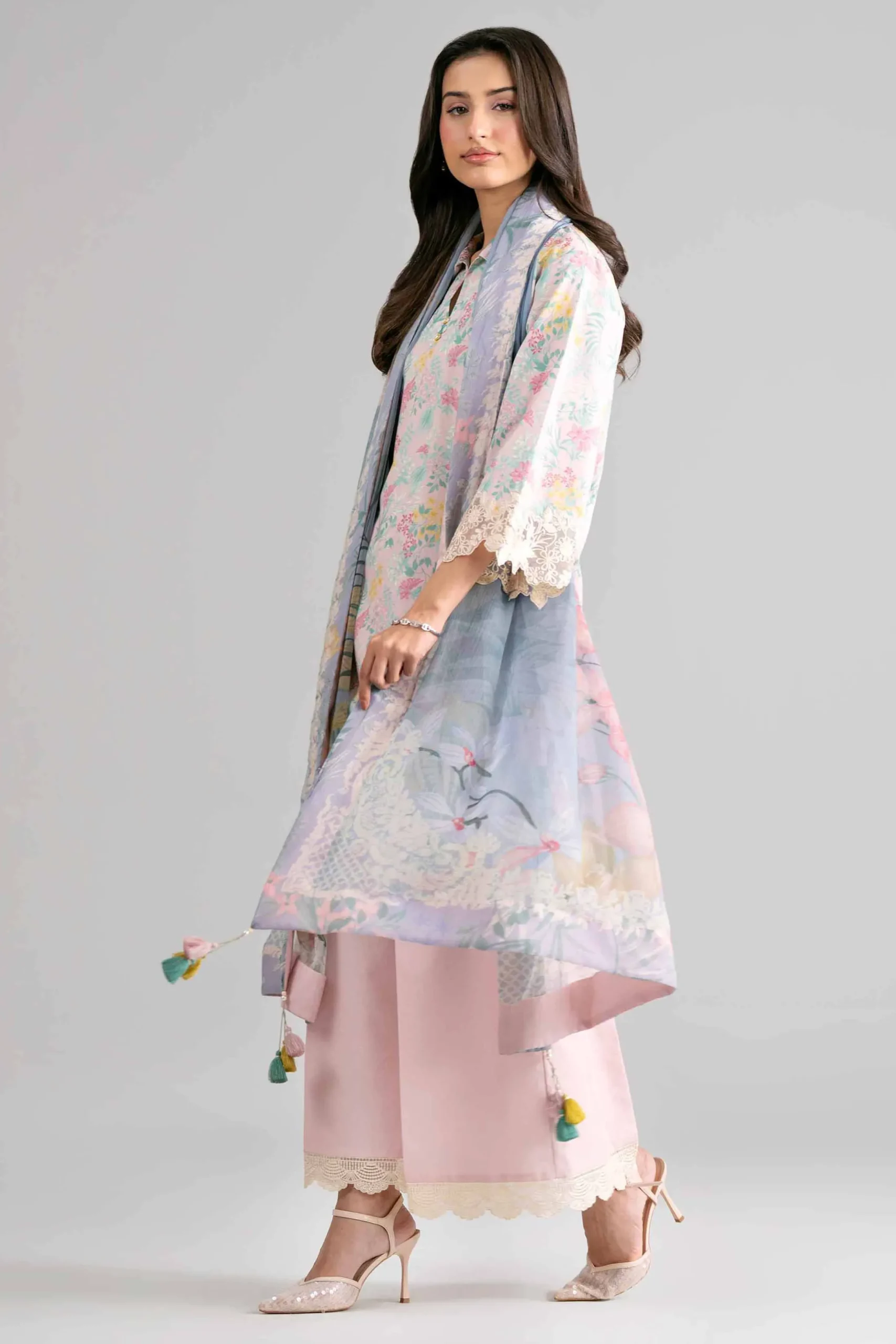 3 Piece - Digital Printed Embroidered Suit - 42601752