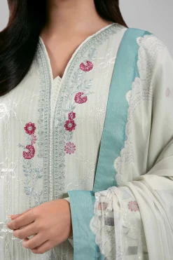 3 Piece - Digital Printed Embroidered Suit - 42601315