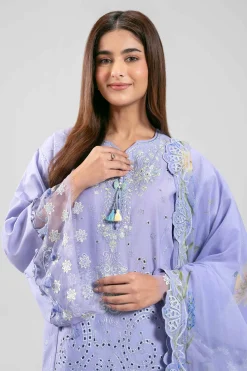 3 Piece - Digital Printed Embroidered Suit - 42601286