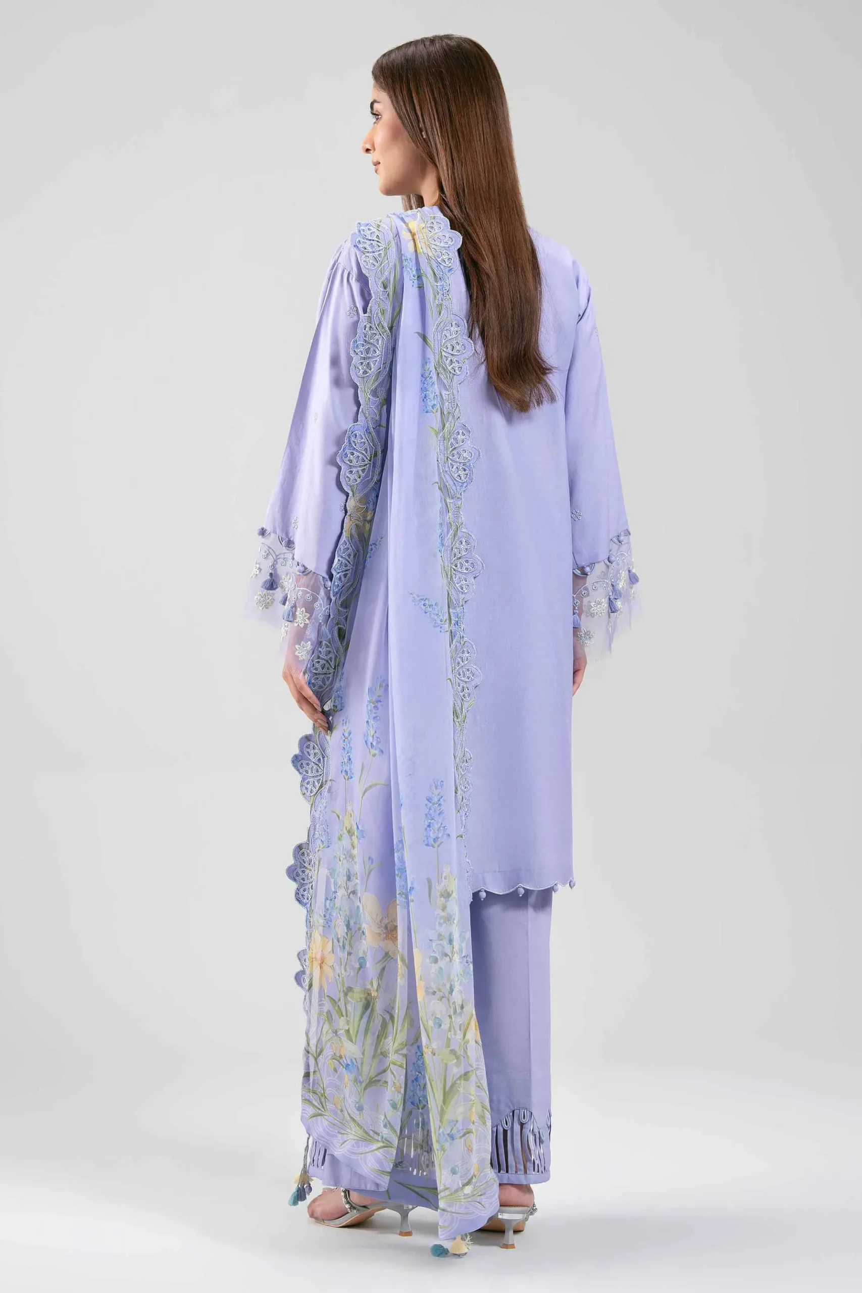 3 Piece - Digital Printed Embroidered Suit - 42601286
