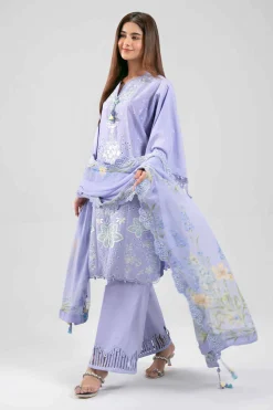 3 Piece - Digital Printed Embroidered Suit - 42601286