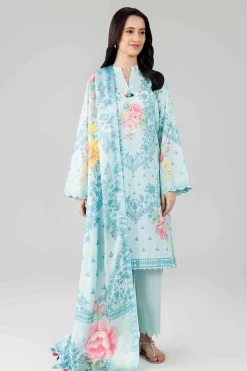 3 Piece - Digital Printed Embroidered Suit - 42601799
