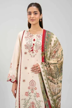 3 Piece - Digital Printed Embroidered Suit - 42601322