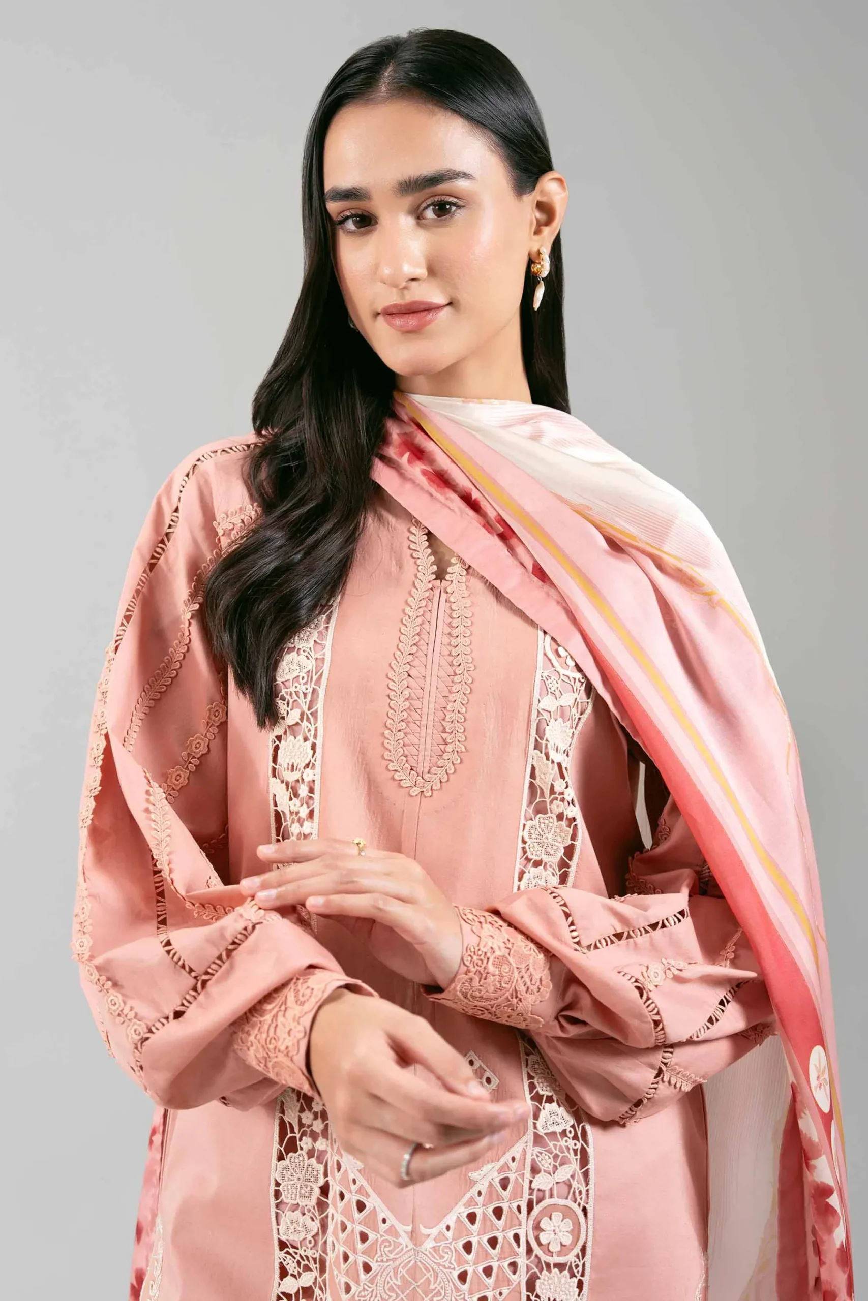3 Piece - Digital Printed Embroidered Suit - 42601352