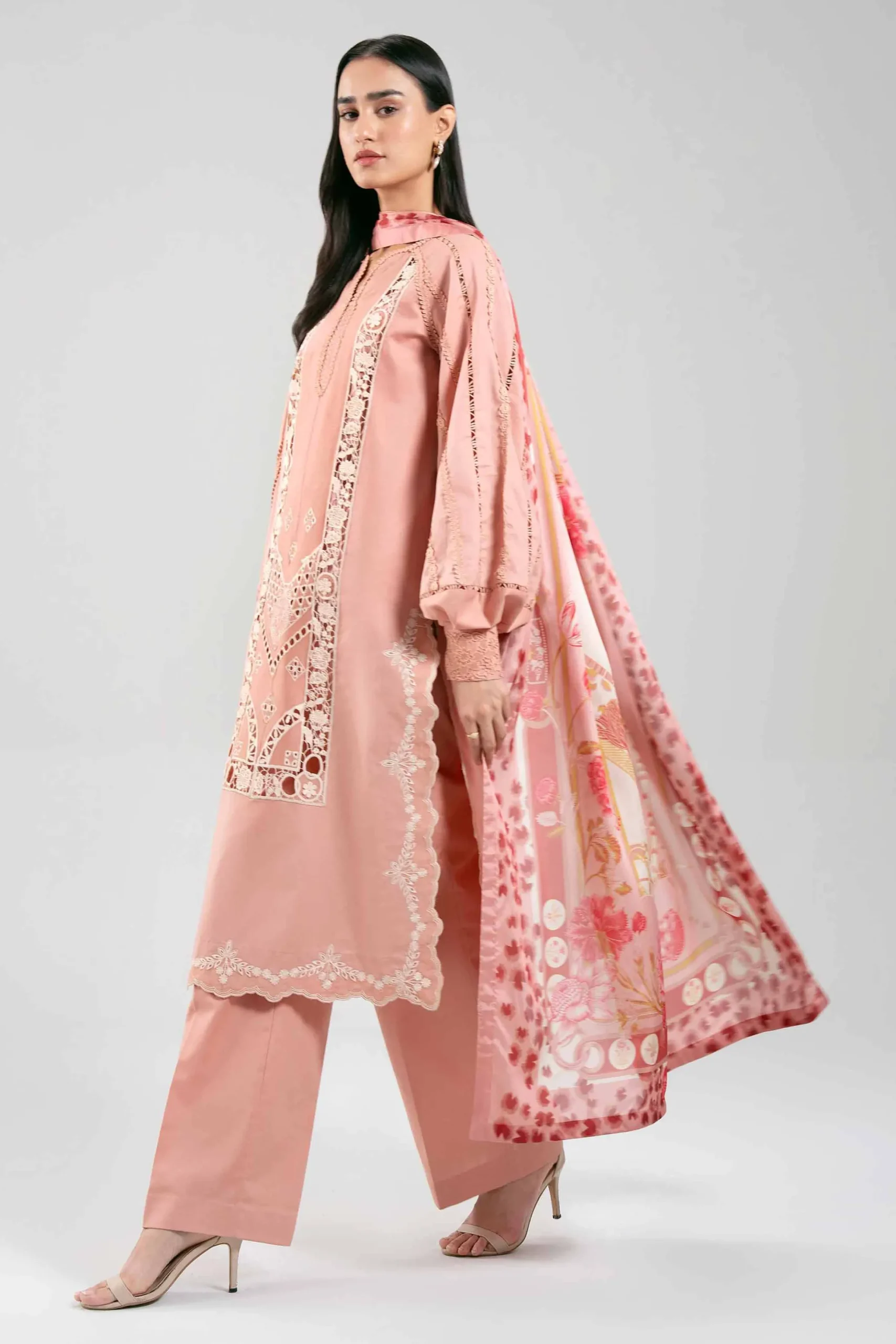 3 Piece - Digital Printed Embroidered Suit - 42601352