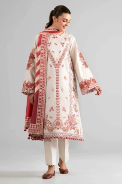 3 Piece - Digital Printed Embroidered Suit - 42601730