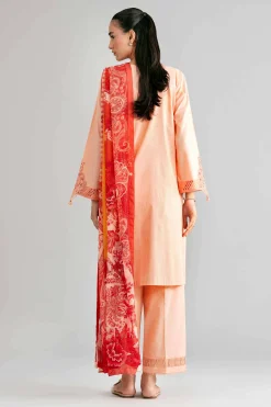 3 Piece - Digital Printed Embroidered Suit - 42601553