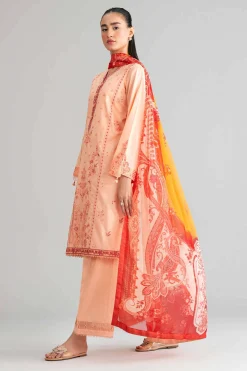 3 Piece - Digital Printed Embroidered Suit - 42601553