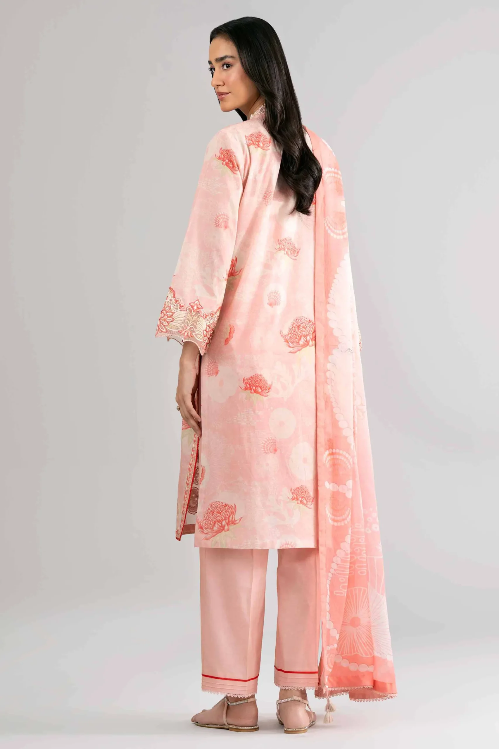 3 Piece - Digital Printed Embroidered Suit - 42601756