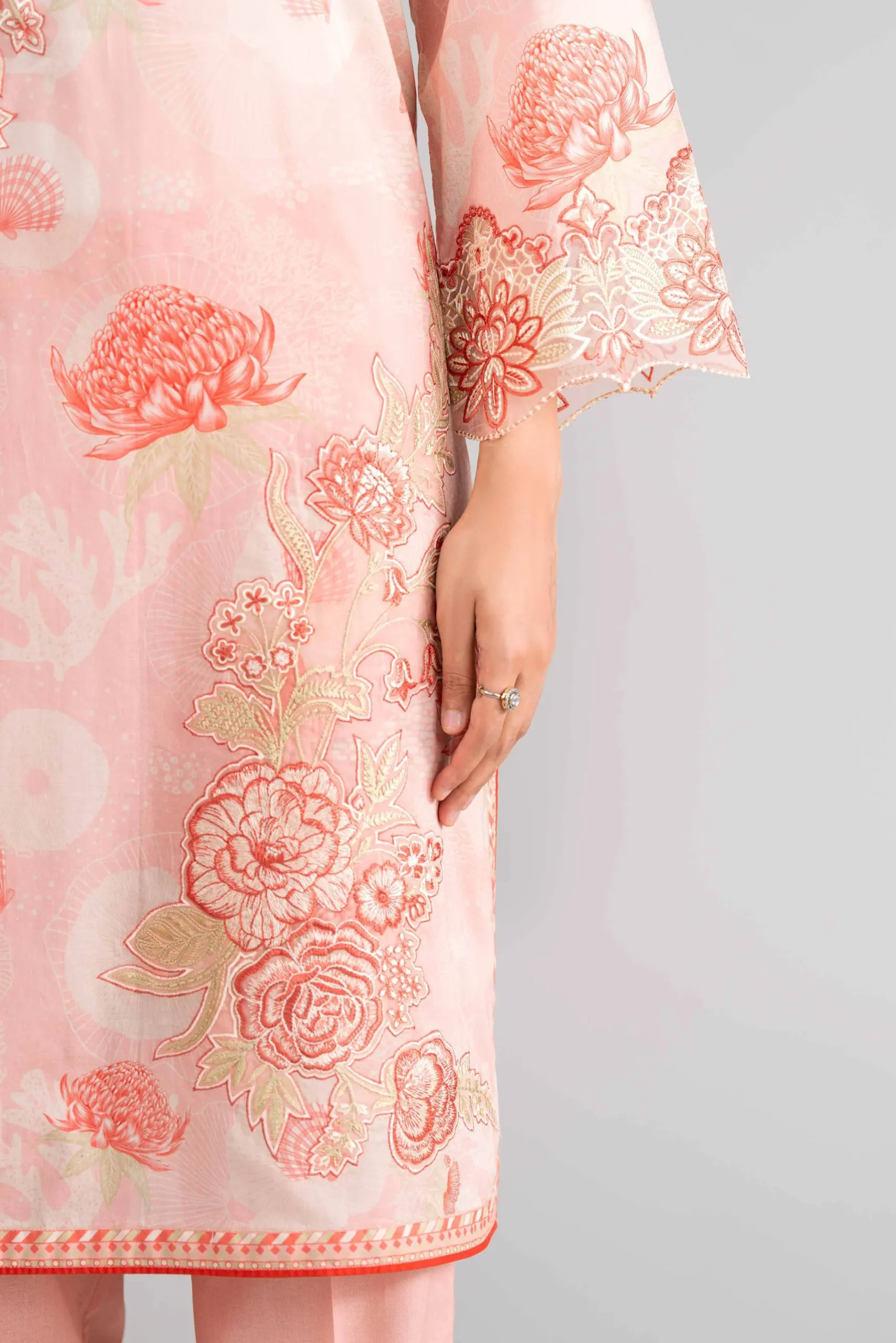 3 Piece - Digital Printed Embroidered Suit - 42601756