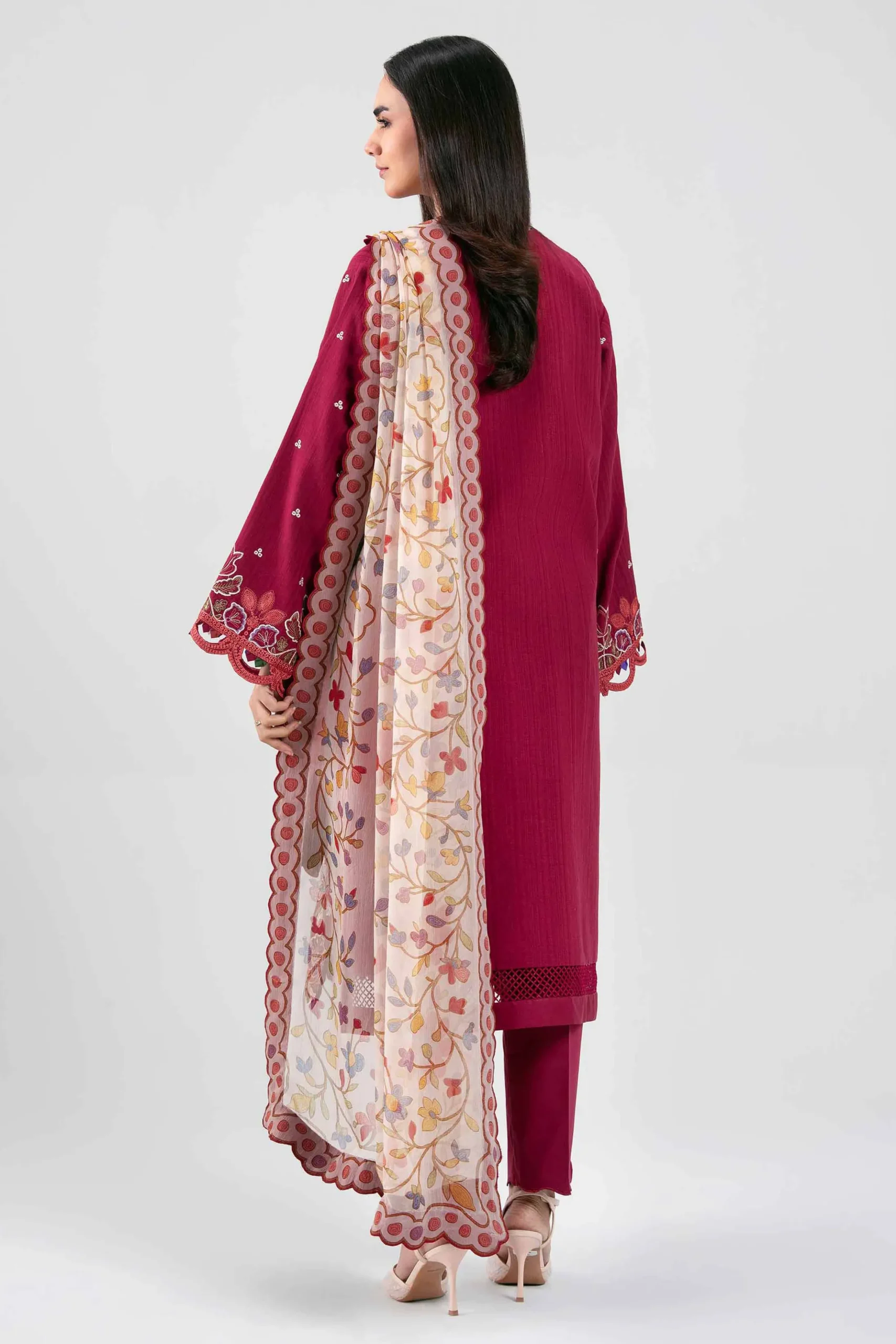 3 Piece - Digital Printed Embroidered Suit - 42601313